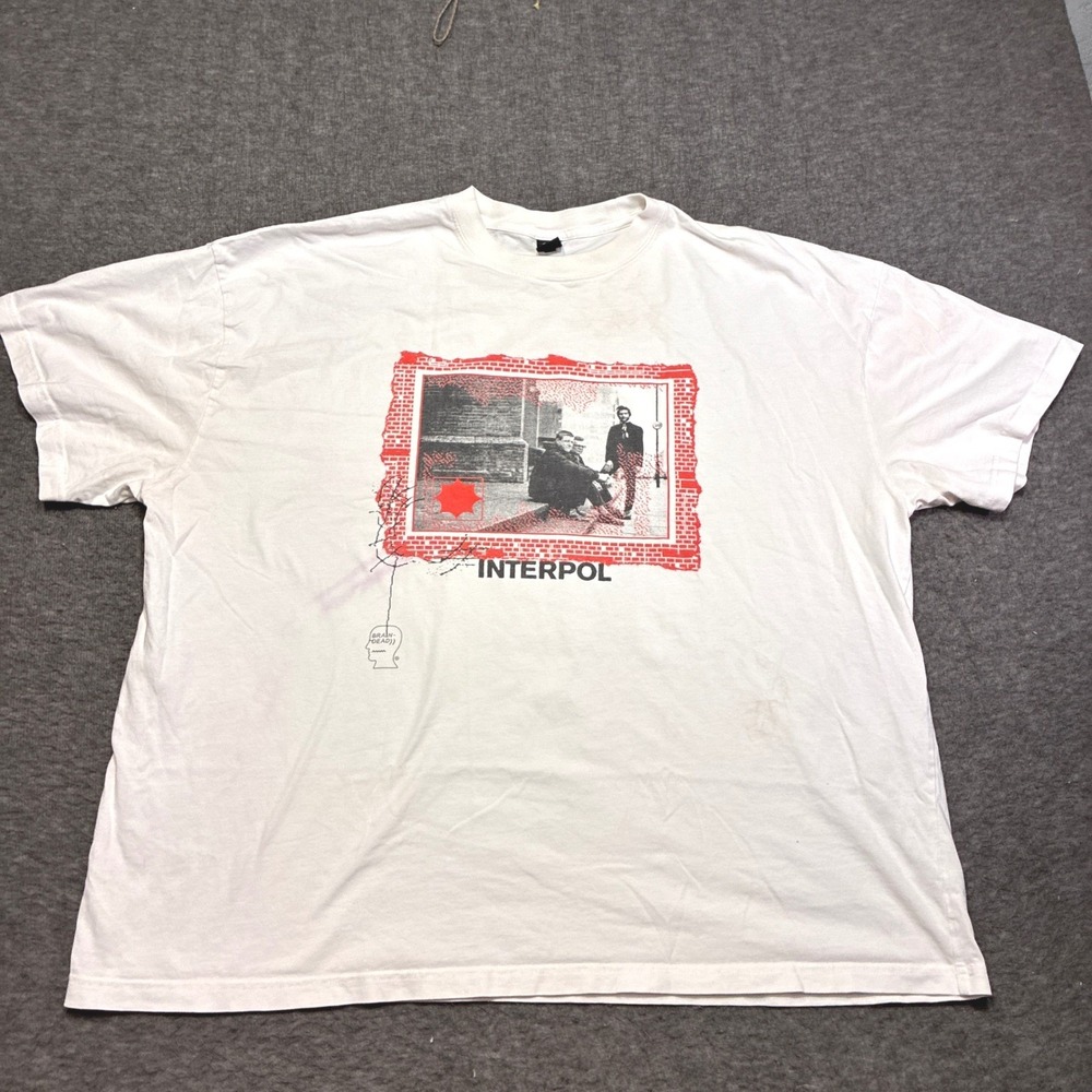 Brain Dead Interpol Band‎ Tee Mens XXL White Graphic Print Atiba Jefferson 2022